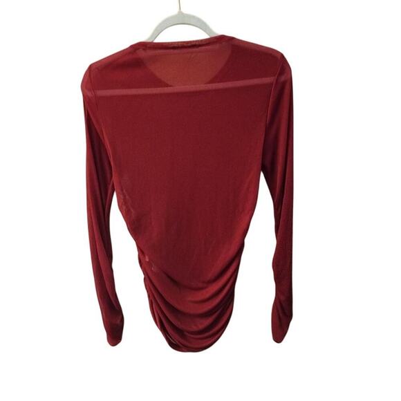 Zara Maroon Mesh Top Size M - Picture 4 of 4